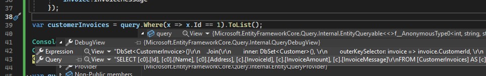 The ```Query``` property of the ```query``` Variable