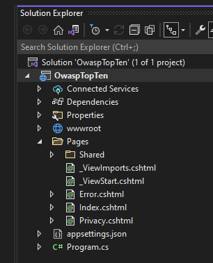 Structure of ASP.NET Core Web application