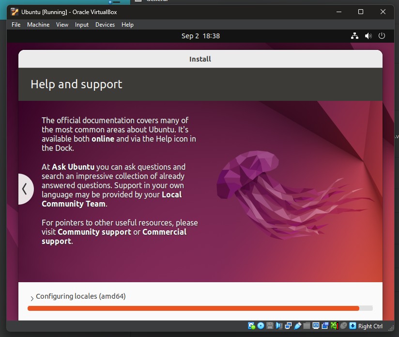 Virtual Machine Install Progress