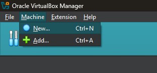 Machine > New... Menu